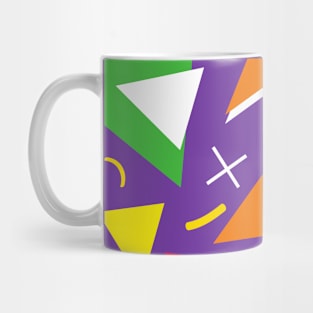 Memphis 80s style seamless pattern on violet background Mug